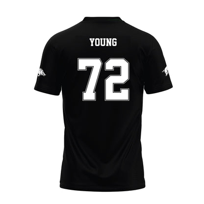 Arkansas - NCAA Football : Tucker Young - Black Premium Football Jersey-1
