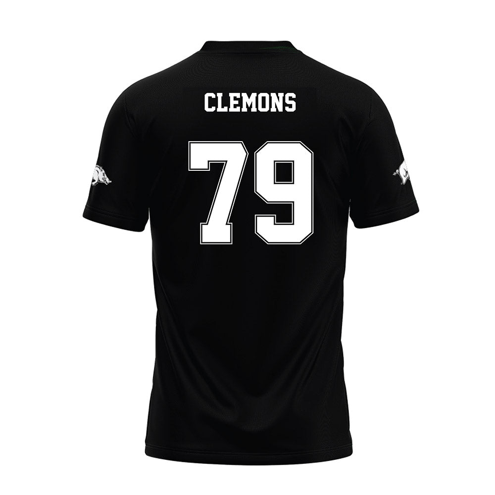 Arkansas - NCAA Football : Josiah Clemons - Black Premium Football Jersey-1