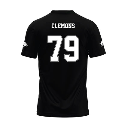 Arkansas - NCAA Football : Josiah Clemons - Black Premium Football Jersey-1