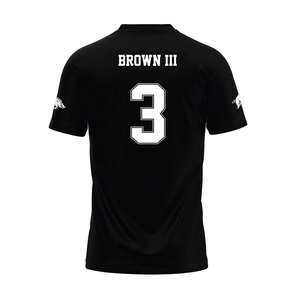 Arkansas - NCAA Football : CS Brown III - Black Premium Football Jersey-1