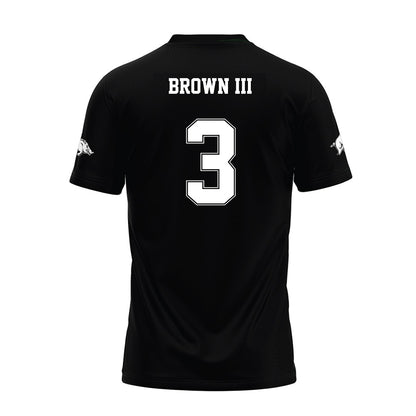 Arkansas - NCAA Football : CS Brown III - Black Premium Football Jersey-1