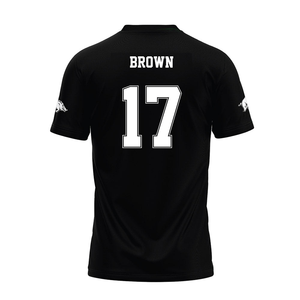 Arkansas - NCAA Football : Jalen Brown - Black Premium Football Jersey-1