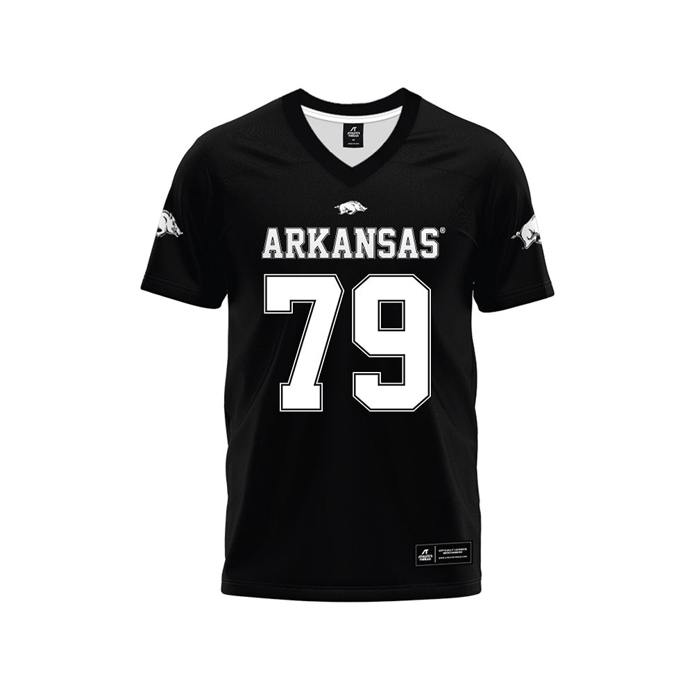 Arkansas - NCAA Football : Josiah Clemons - Black Premium Football Jersey-0