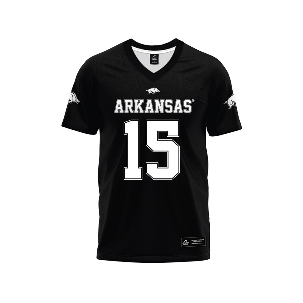 Arkansas - NCAA Football : Nsongbeh Ginyui - Black Premium Football Jersey-0