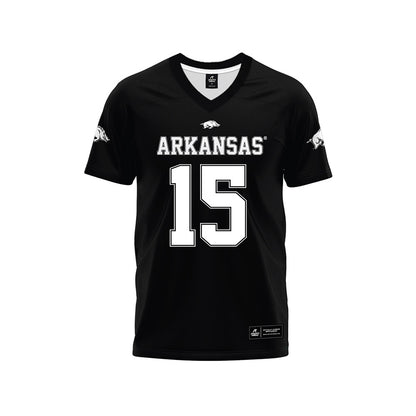 Arkansas - NCAA Football : Nsongbeh Ginyui - Black Premium Football Jersey-0