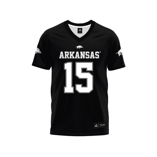 Arkansas - NCAA Football : Nsongbeh Ginyui - Black Premium Football Jersey-0