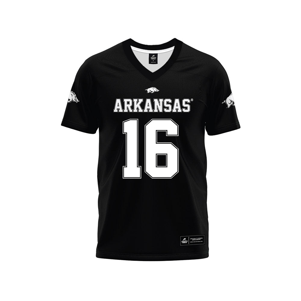 Arkansas - NCAA Football : Kourtlan Marsh - Black Premium Football Jersey-0