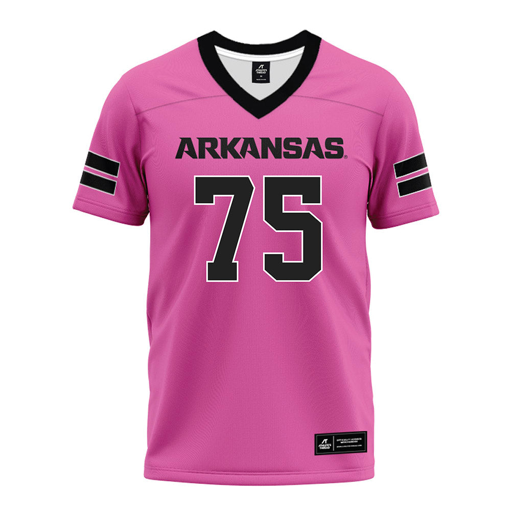 Arkansas - NCAA Football : Kavion Broussard - Pink Premium Football Jersey-0