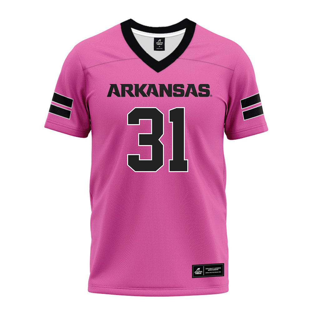 Arkansas - NCAA Football : Blake Brisker - Pink Premium Football Jersey-0