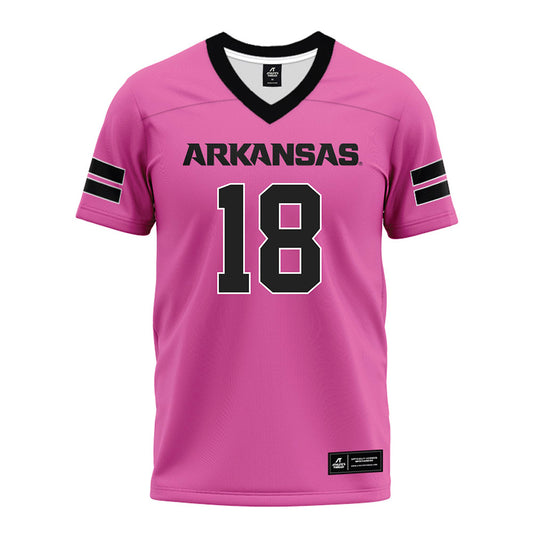 Arkansas - NCAA Football : Jude Hall - Pink Premium Football Jersey-0