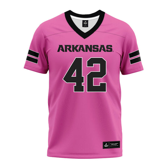 Arkansas - NCAA Football : Wyatt Simmons - Pink Premium Football Jersey-0