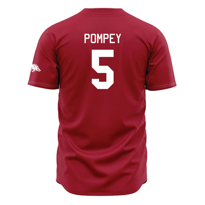 Arkansas - NCAA Baseball : TJ Pompey - Cardinal Jersey-1