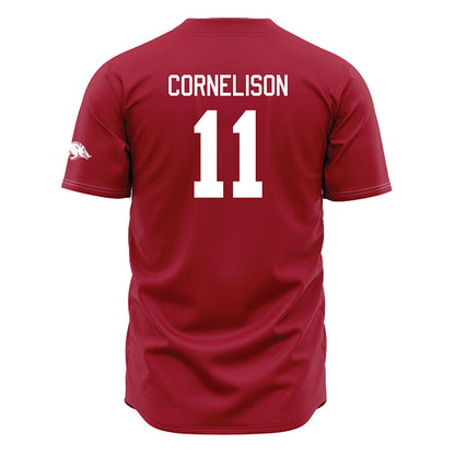 Arkansas - NCAA Baseball : Luke Cornelison - Cardinal Jersey-1
