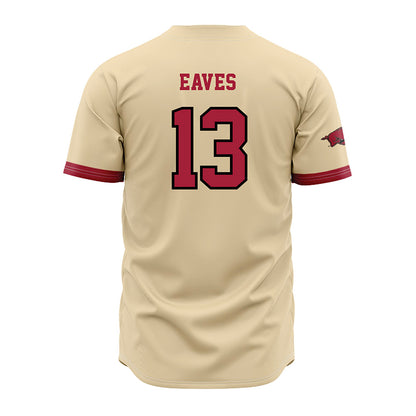 Arkansas - NCAA Baseball : Steele Eaves - Youth Off White Jersey-1
