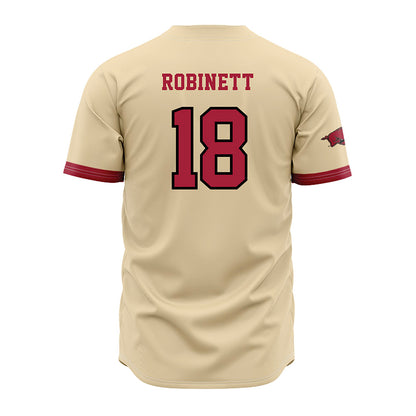 Arkansas - NCAA Baseball : Reese Robinett - Youth Off White Jersey