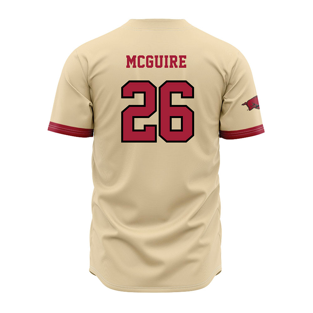 Arkansas - NCAA Baseball : Tate McGuire - Youth Off White Jersey