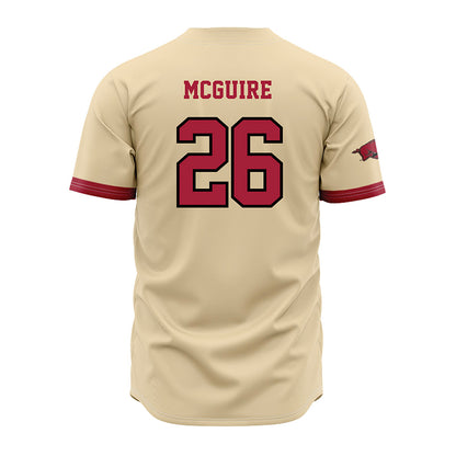 Arkansas - NCAA Baseball : Tate McGuire - Youth Off White Jersey