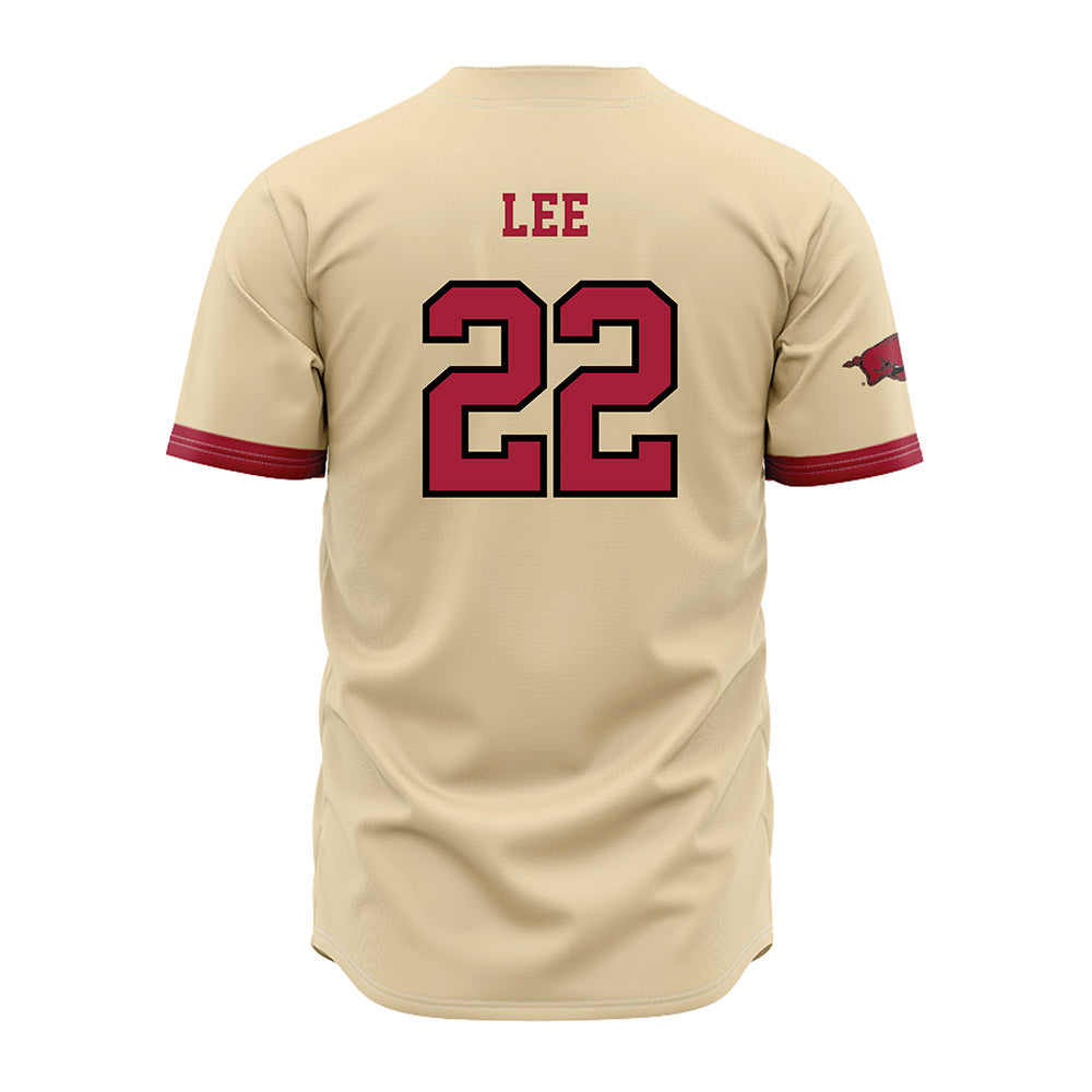 Arkansas - NCAA Baseball : Peyton Lee - Youth Off White Jersey-1