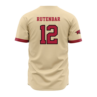 Arkansas - NCAA Baseball : Carter Rutenbar - Youth Off White Jersey-1