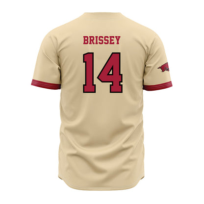 Arkansas - NCAA Baseball : Mark Brissey - Youth Off White Jersey-1