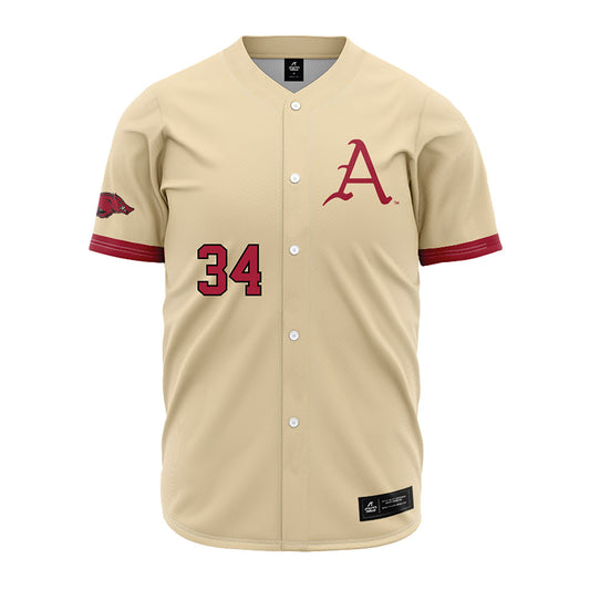 Arkansas - NCAA Baseball : Joey Lorenzini - Youth Off White Jersey-0