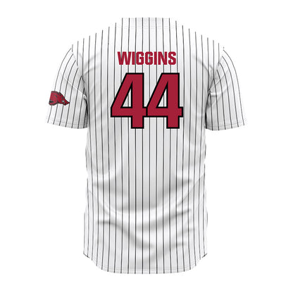 Arkansas - NCAA Baseball : Carson Wiggins - White Striped Jersey