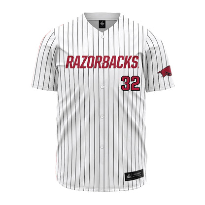 Arkansas - NCAA Baseball : Trystan Trystan - White Striped Jersey-0