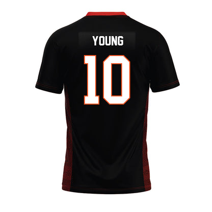 Oklahoma State - NCAA Football : Wyatt Young - Black Premium Football Jersey-1