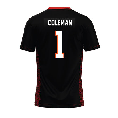 Oklahoma State - NCAA Football : Miles Coleman - Black Premium Football Jersey-1