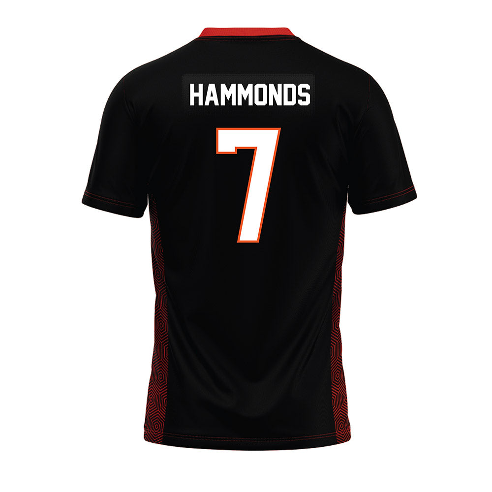 Oklahoma State - NCAA Football : Quinton Hammonds - Black Premium Football Jersey-1