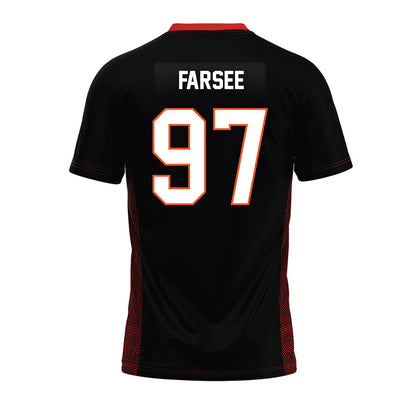 Oklahoma State - NCAA Football : Nygel Farsee - Black Premium Football Jersey-1