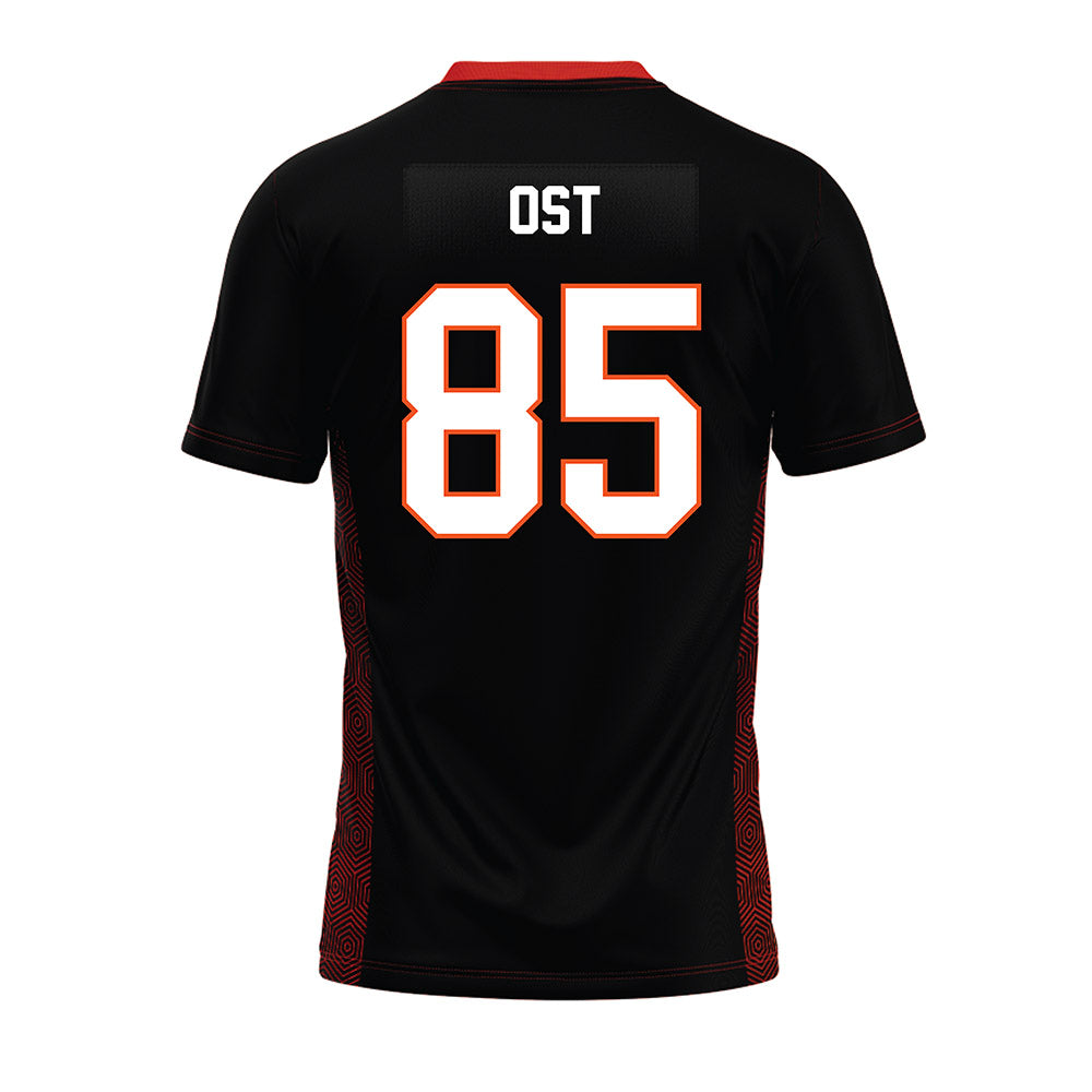 Oklahoma State - NCAA Football : Nate Ost - Black Premium Football Jersey-1