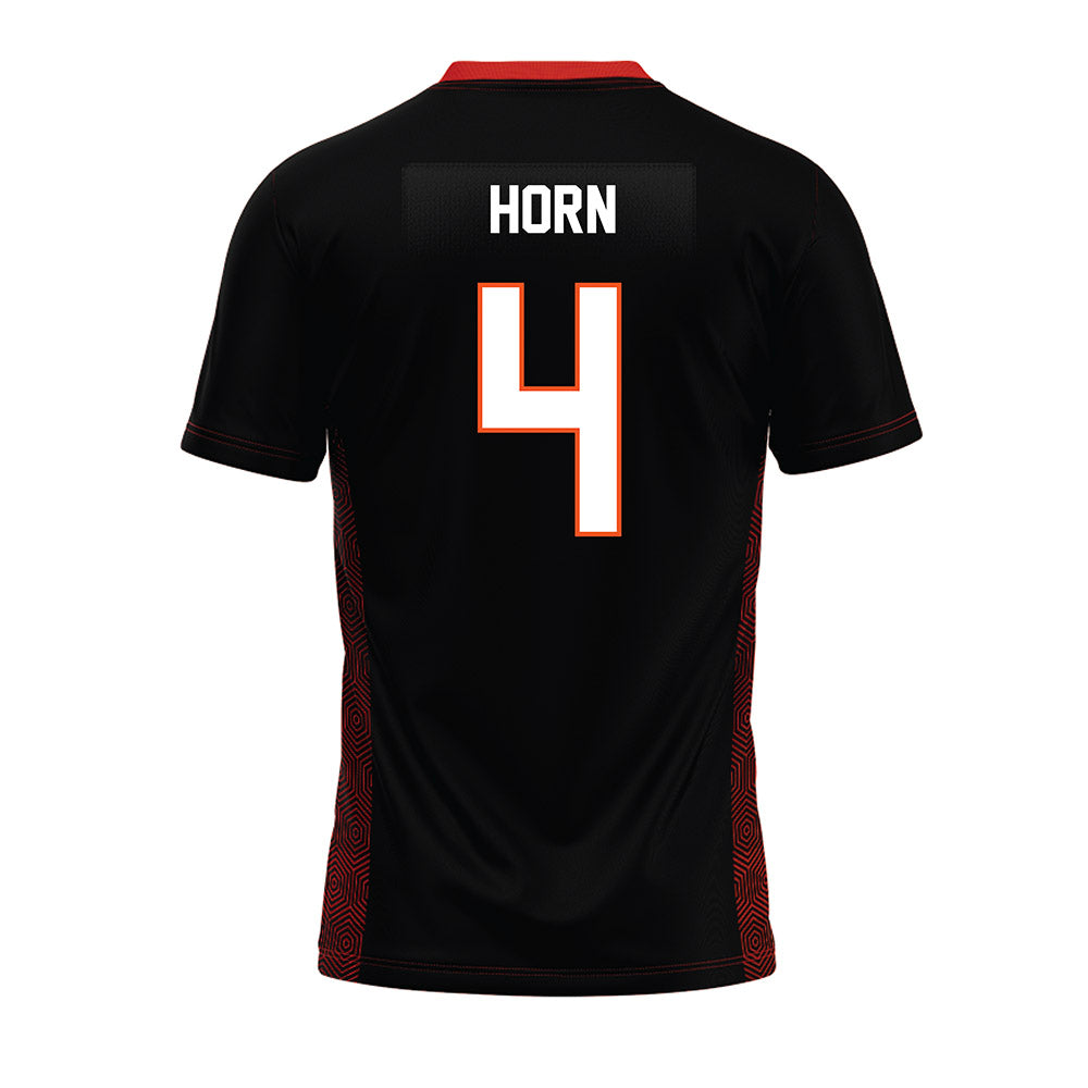 Oklahoma State - NCAA Football : Maurion Horn - Black Premium Football Jersey-1