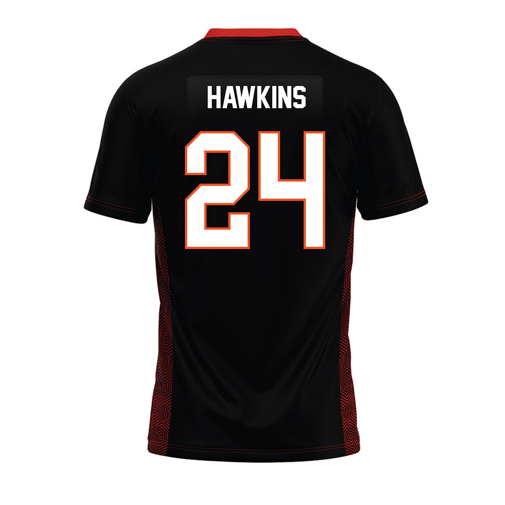 Oklahoma State - NCAA Football : Caleb Hawkins - Black Premium Football Jersey-1