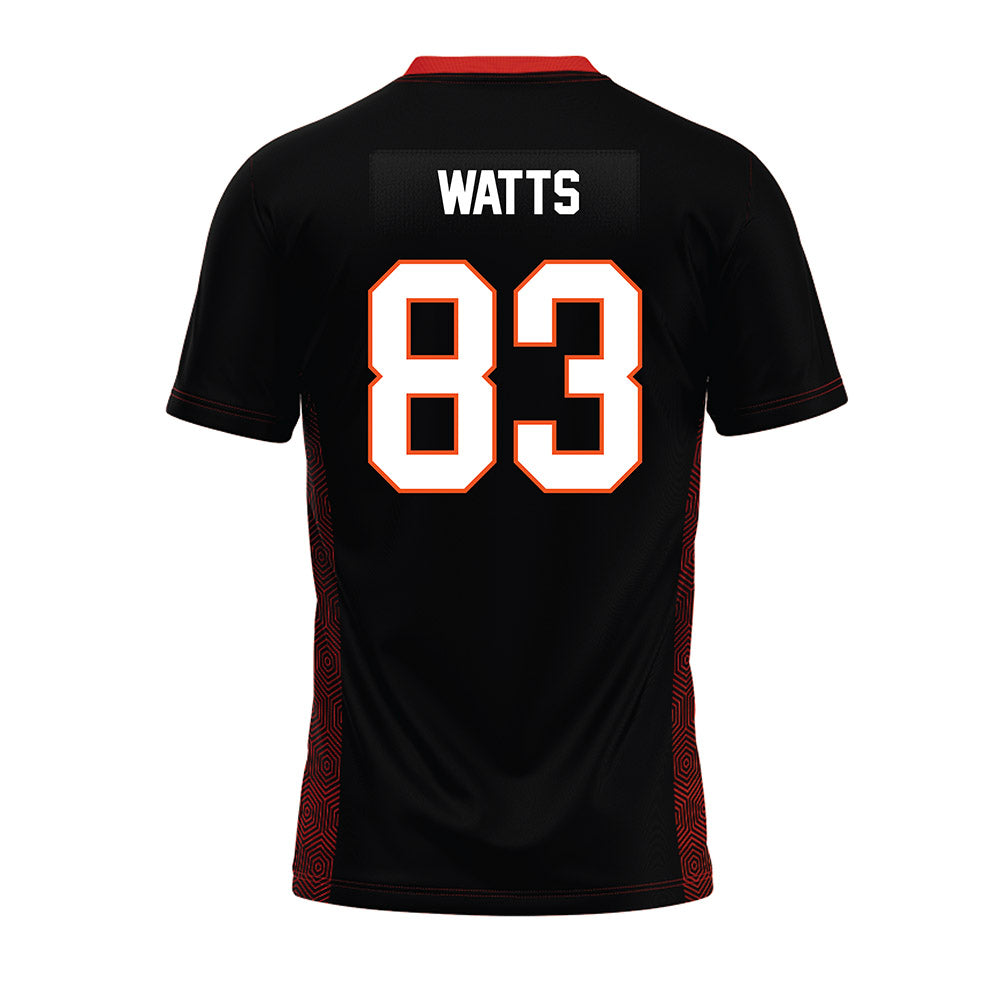 Oklahoma State - NCAA Football : Ty Watts - Black Premium Football Jersey-1