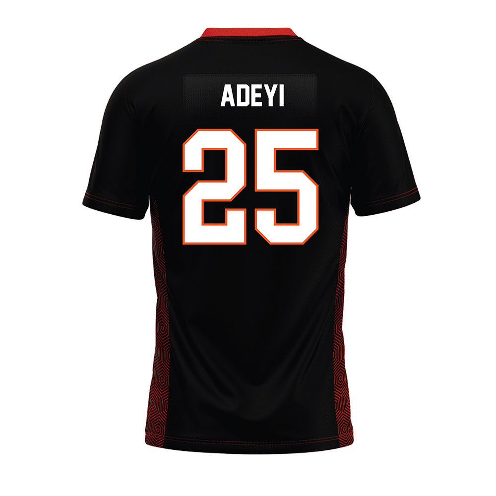 Oklahoma State - NCAA Football : Ayo Adeyi - Black Premium Football Jersey-1