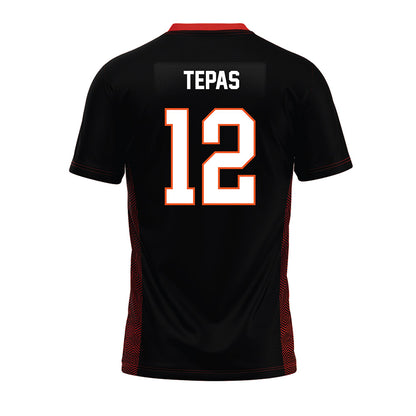 Oklahoma State - NCAA Football : Luke Tepas - Black Premium Football Jersey-1