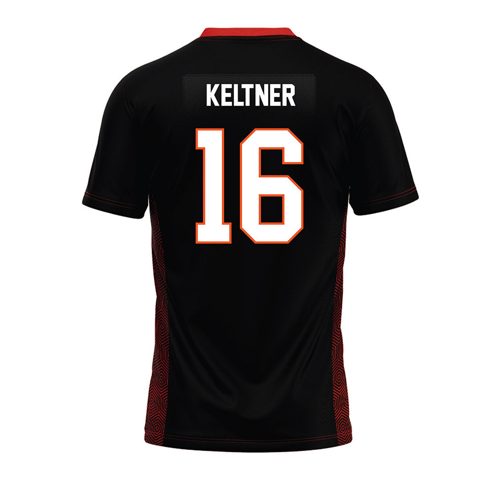 Oklahoma State - NCAA Football : Sam Keltner - Black Premium Football Jersey-1