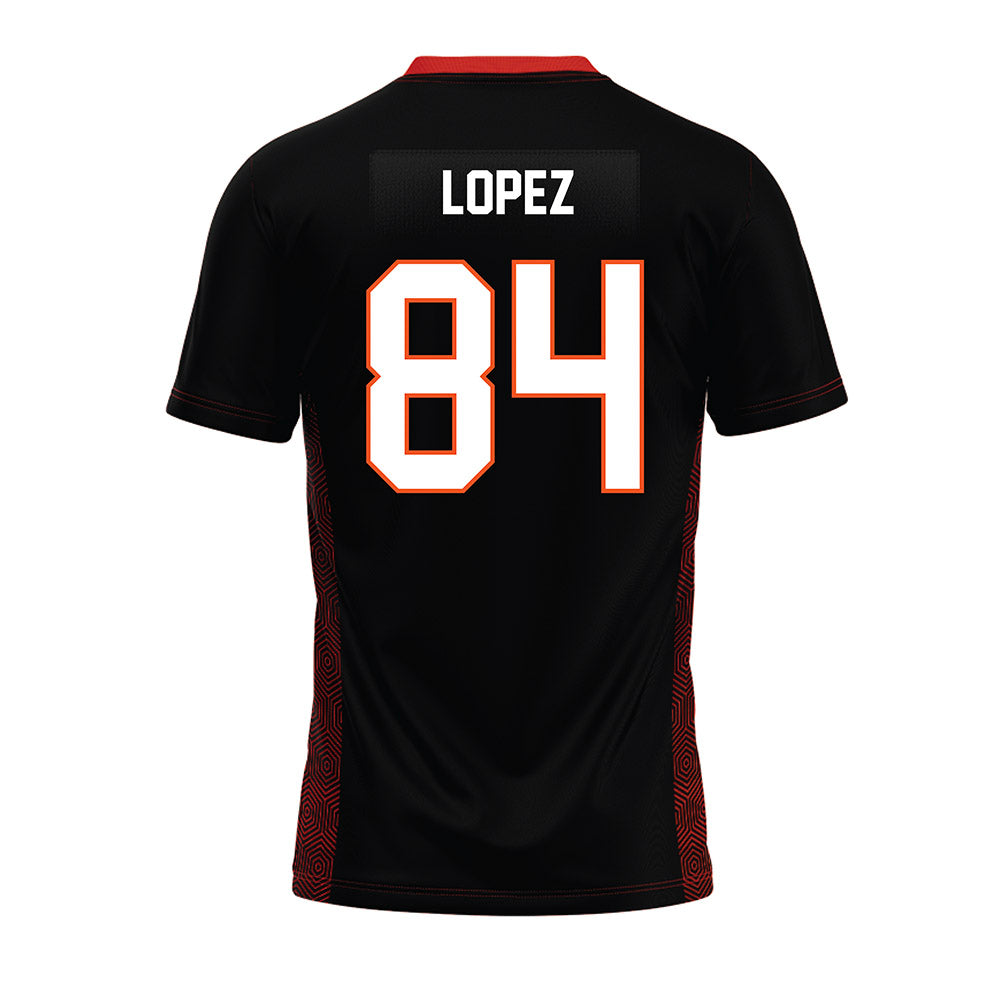 Oklahoma State - NCAA Football : Matrail Lopez - Black Premium Football Jersey-1