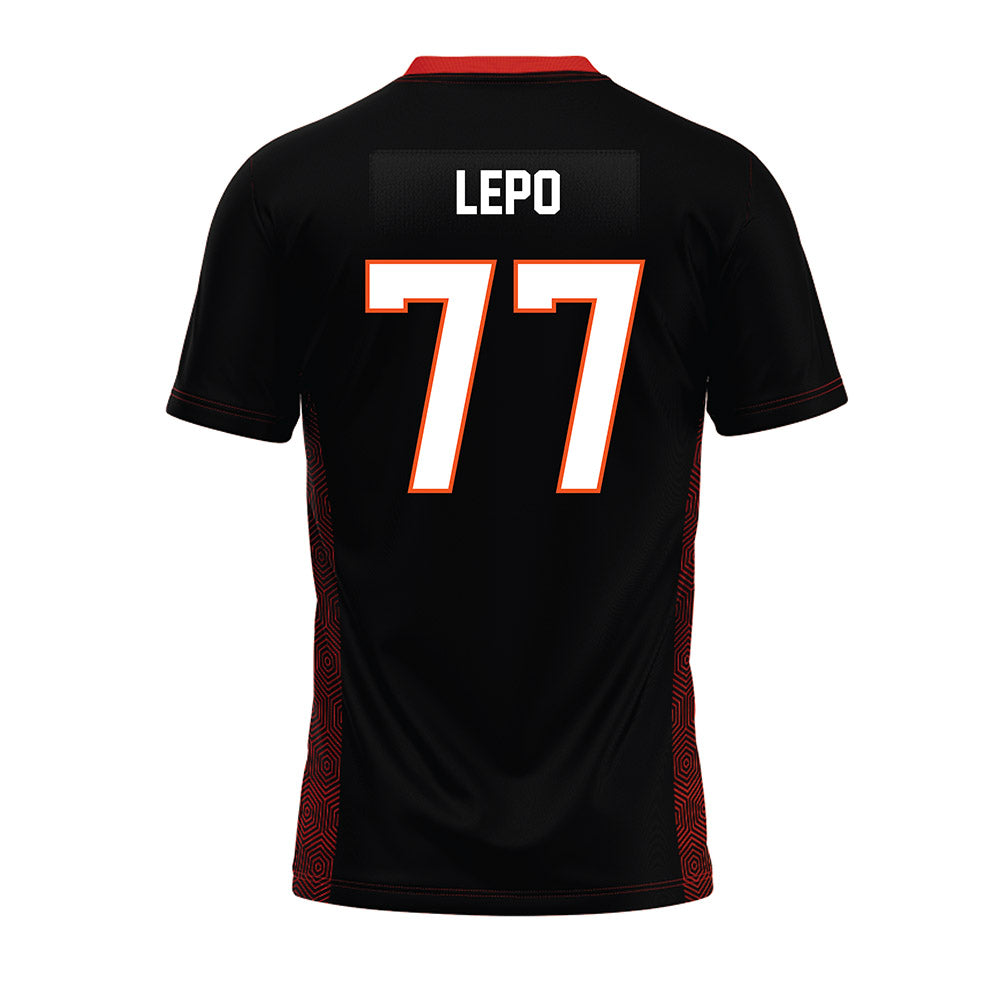 Oklahoma State - NCAA Football : Ashton Lepo - Black Premium Football Jersey-1