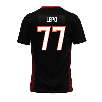 Oklahoma State - NCAA Football : Ashton Lepo - Black Premium Football Jersey-1