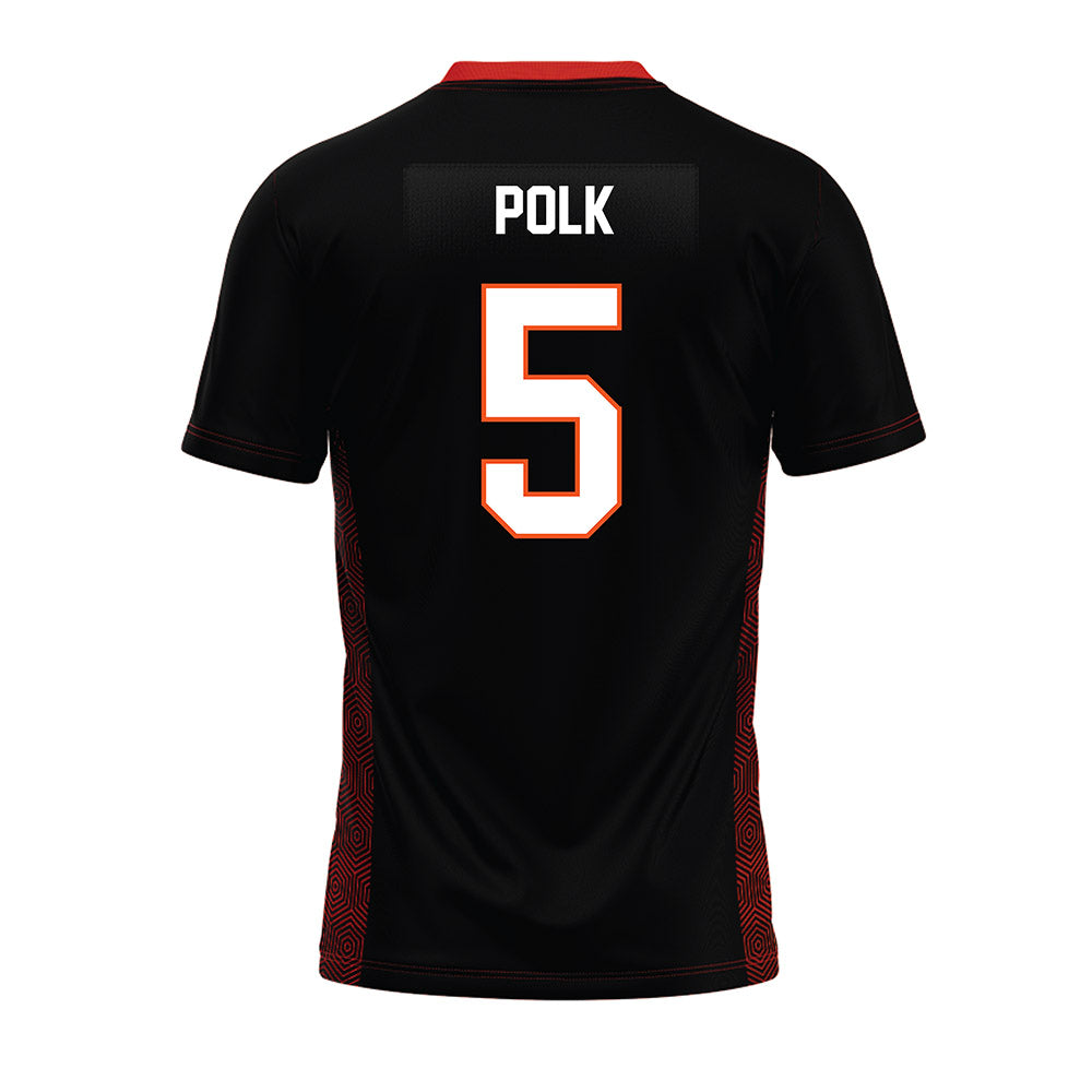 Oklahoma State - NCAA Football : Israel Polk - Black Premium Football Jersey-1
