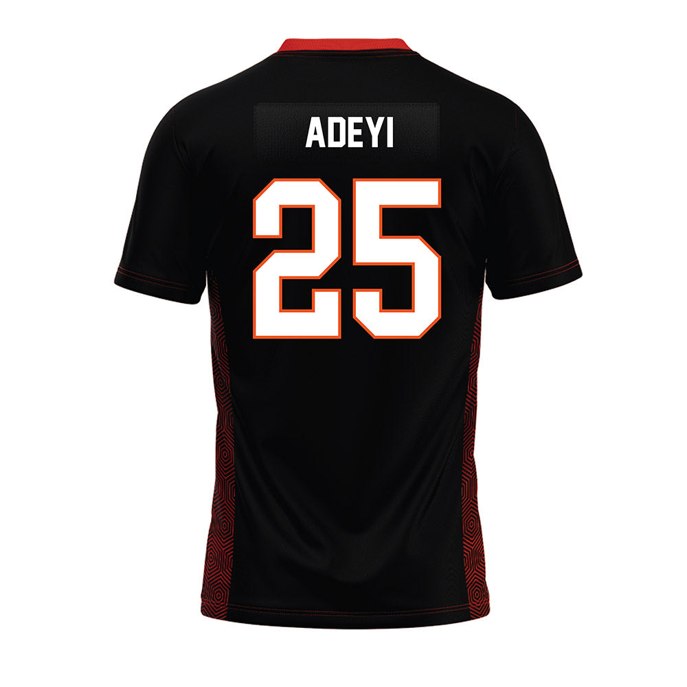 Oklahoma State - NCAA Football : Ayo Adeyi - Black Premium Football Jersey-1