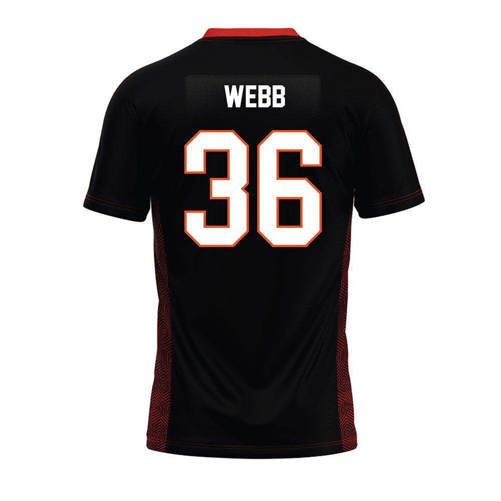 Oklahoma State - NCAA Football : Ayden Webb - Black Premium Football Jersey-1