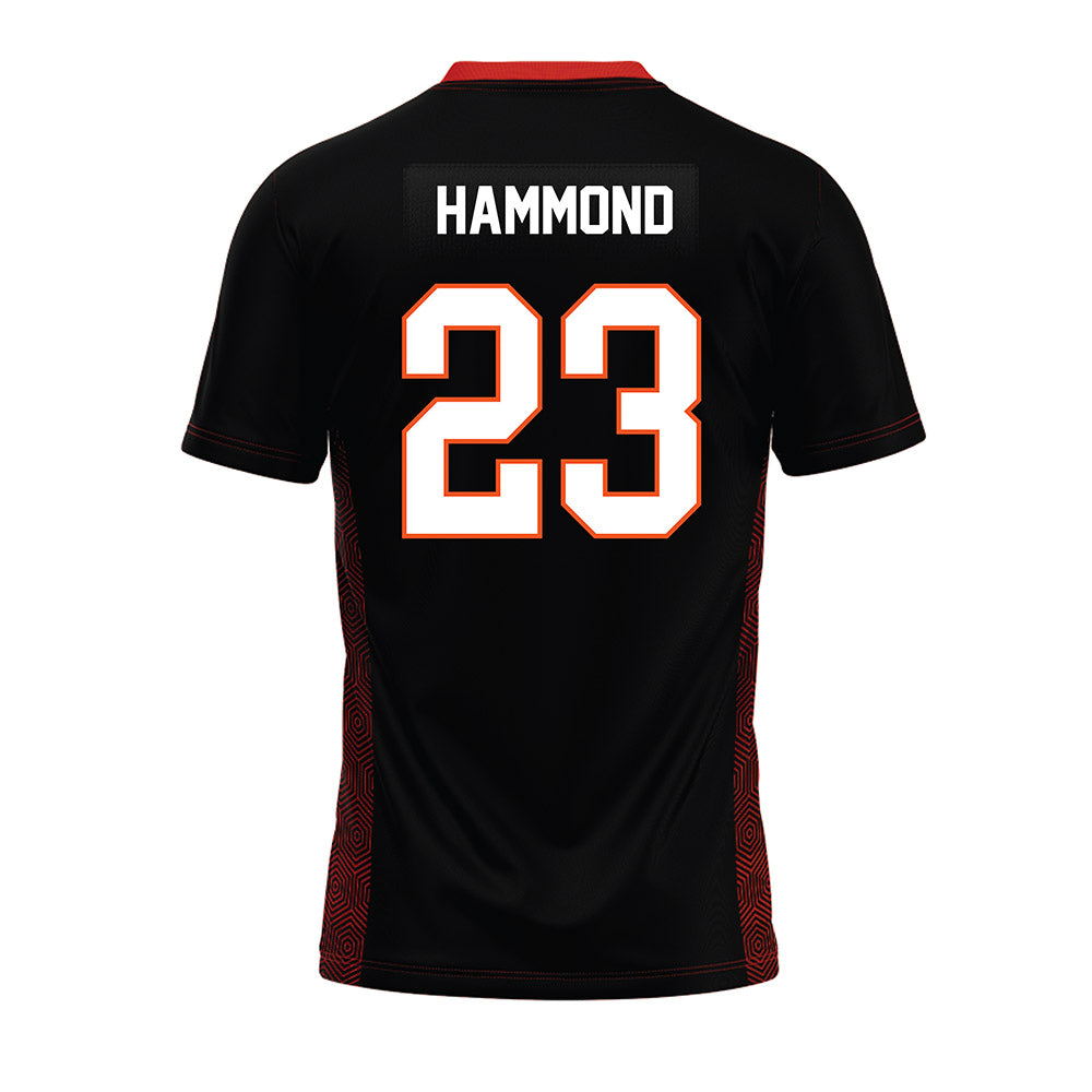 Oklahoma State - NCAA Football : Oscar Hammond - Black Premium Football Jersey-1