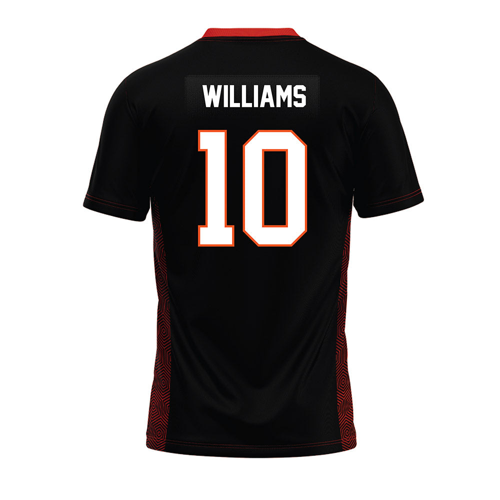 Oklahoma State - NCAA Football : James Williams - Black Premium Football Jersey-1