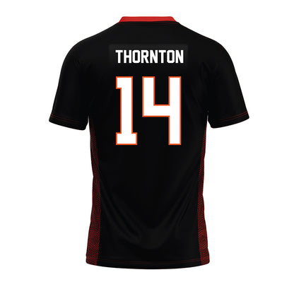Oklahoma State - NCAA Football : Jabarie Thornton - Black Premium Football Jersey-1