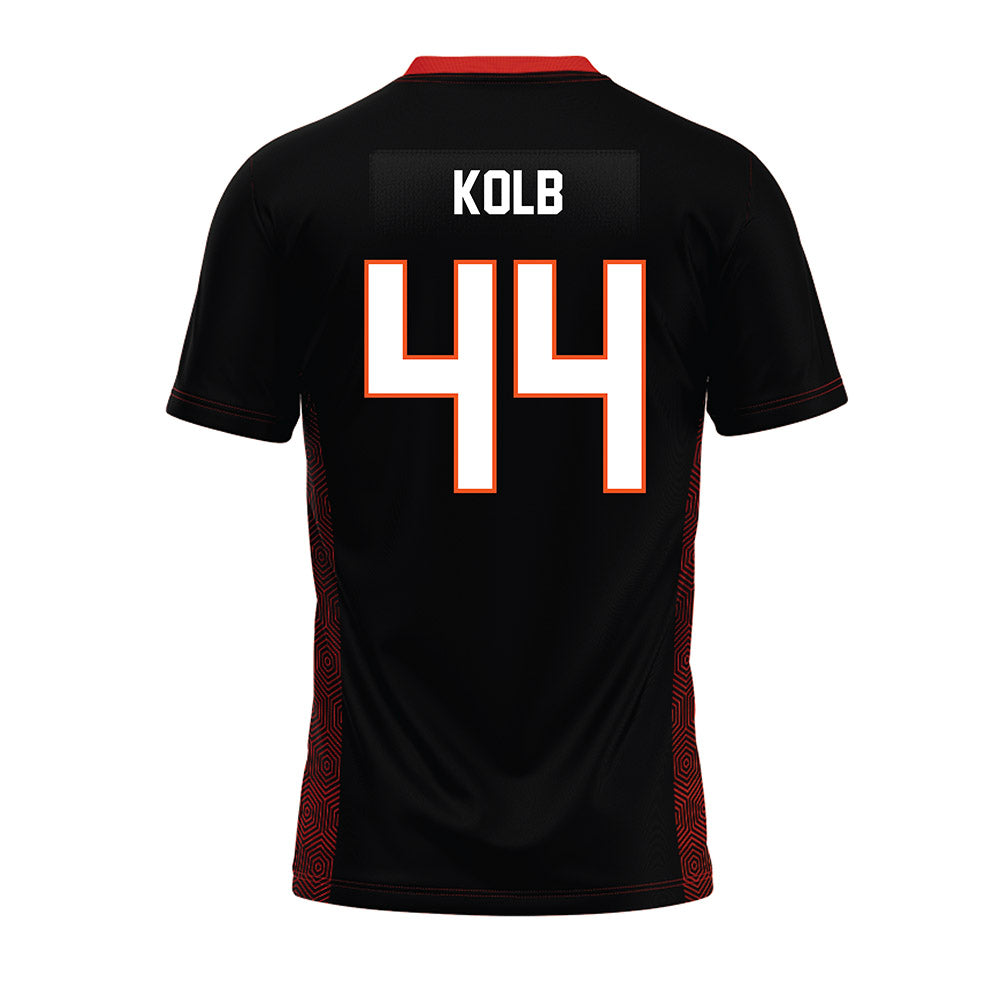 Oklahoma State - NCAA Football : Carson Kolb - Black Premium Football Jersey-1