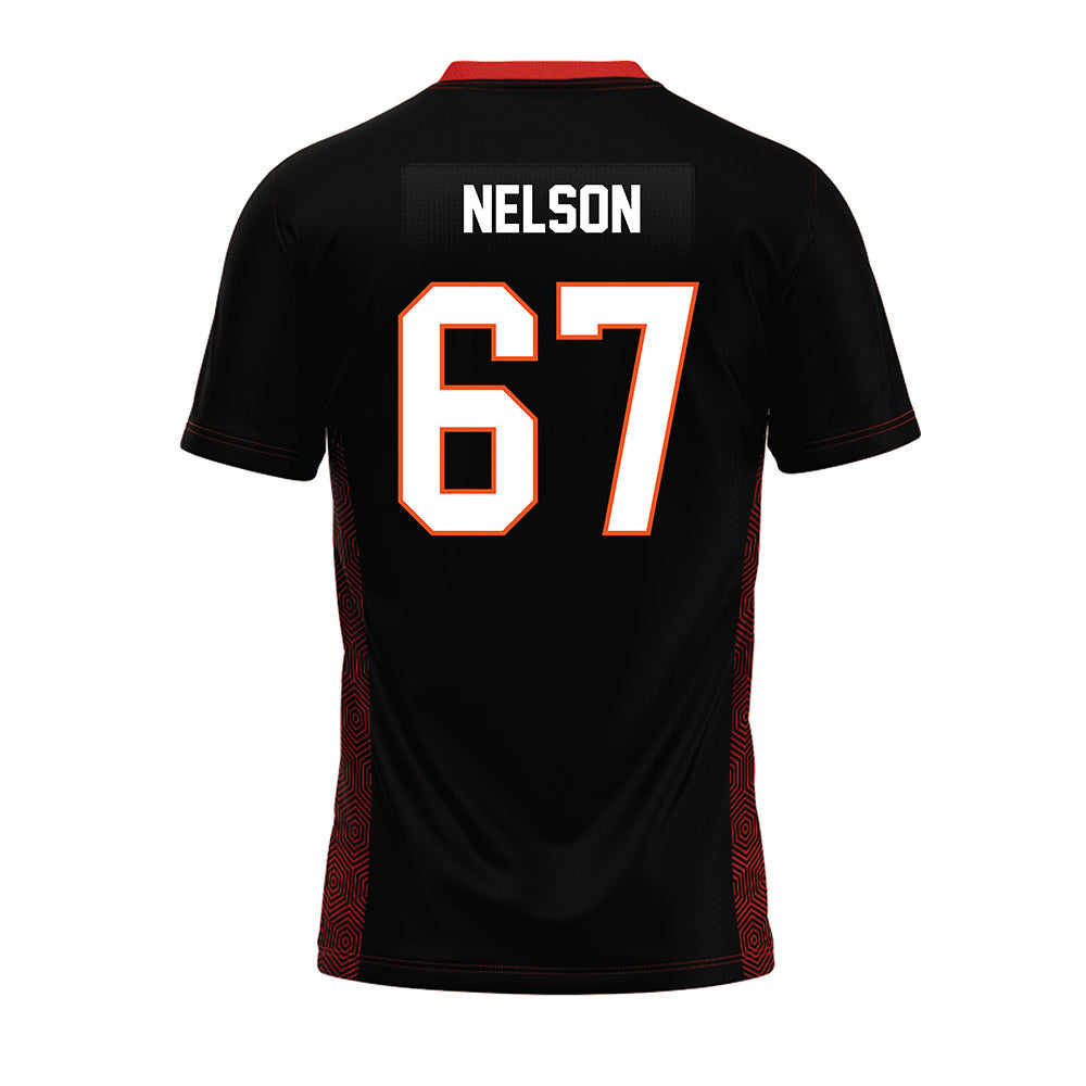 Oklahoma State - NCAA Football : Braydon Nelson - Black Premium Football Jersey-1