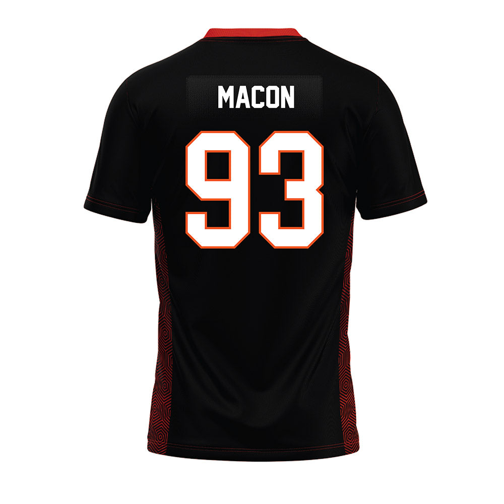 Oklahoma State - NCAA Football : Dominic Macon - Black Premium Football Jersey-1